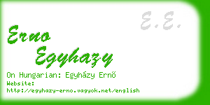 erno egyhazy business card